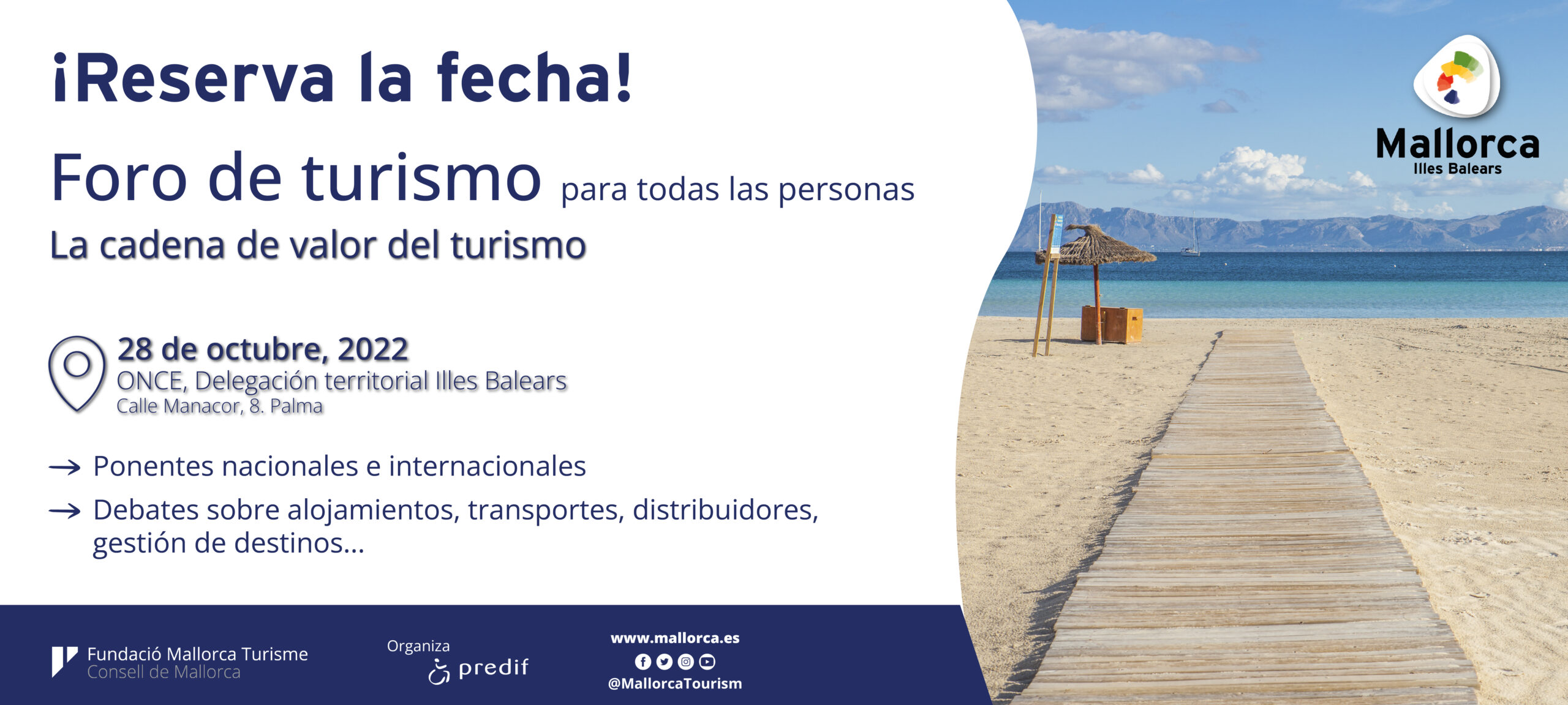imagen de la noticia - PREDIF y la Fundaciò Mallorca Turisme organizan el primer Foro de turismo para todas las personas en Mallorca